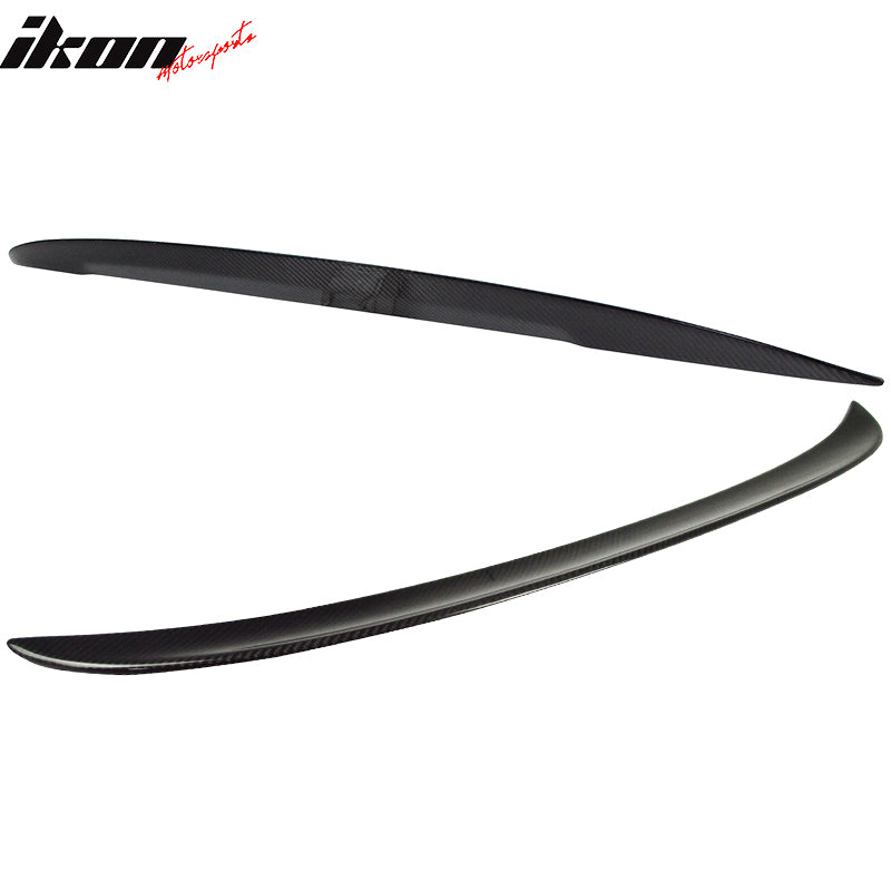 IKON MOTORSPORTS, Trunk Spoiler Compatible With 2012-2018 BMW 3-Series F30 Sedan , Matte Carbon Fiber Performance2 Style Rear Spoiler Wing, 2013 2014 2015 2016 2017