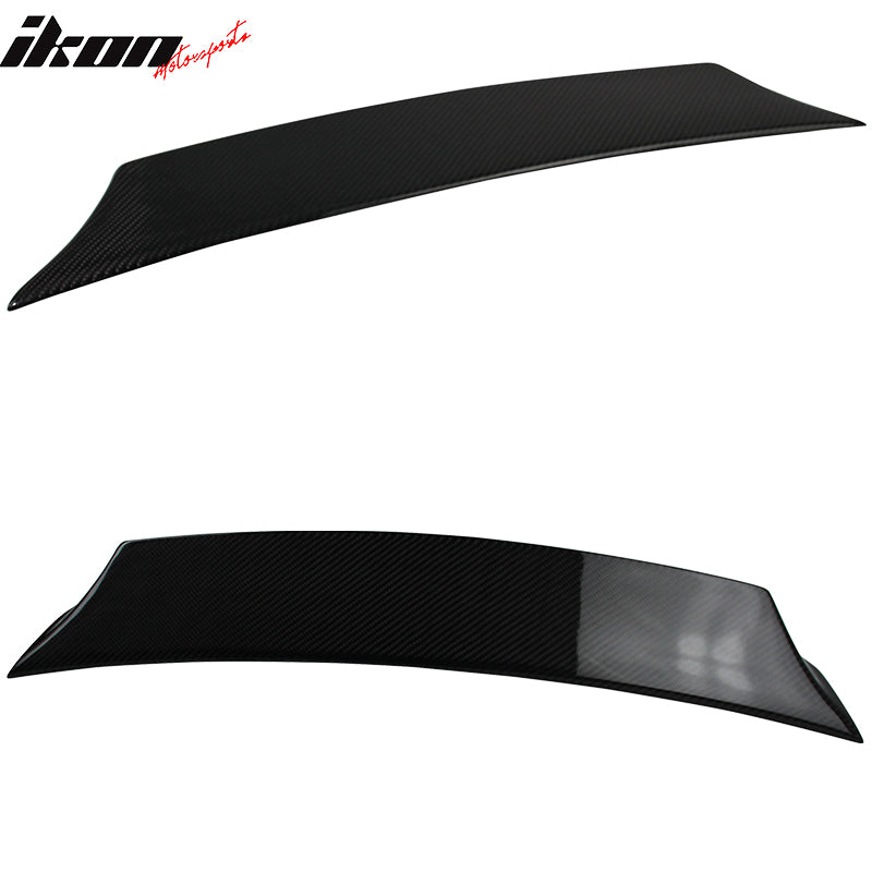 IKON MOTORSPORTS, Trunk Spoiler Compatible With 2016-2020 Honda Civic Sedan , Matte Carbon Fiber IKON Style Rear Spoiler Wing, 2017 2018 2019