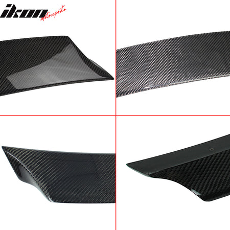 IKON MOTORSPORTS, Trunk Spoiler Compatible With 2016-2020 Honda Civic Sedan , Matte Carbon Fiber IKON Style Rear Spoiler Wing, 2017 2018 2019