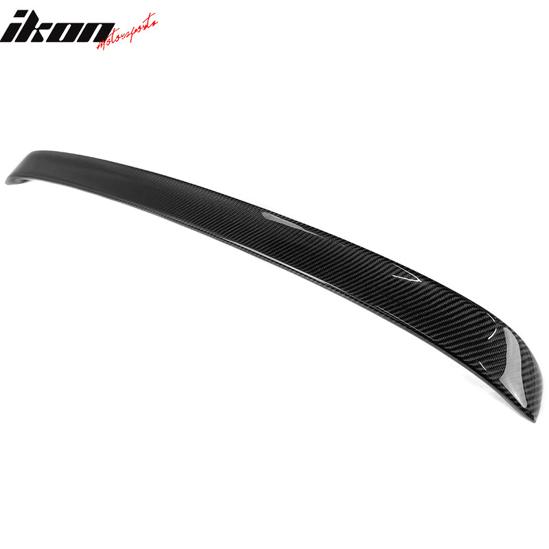 IKON MOTORSPRTS, Trunk Spoiler Compatible With 1994-2000 Mercedes-Benz C-Class W202, L Style Rear Boot Deck Lid Wing Carbon Fiber Tail Trim Lip 1PC, 1995 1996 1997 1998 1999