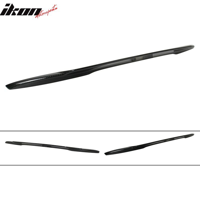 IKON MOTORSPORTS, Trunk Spoiler Compatible With 2003-2011 Mercedes Benz SL-Class R230 , Matte Carbon Fiber V Style Rear Spoiler Wing, 2004 2005 2006 2007 2008 2009 2010