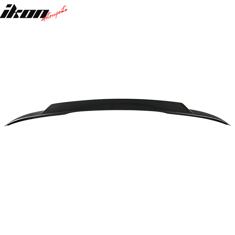 IKON MOTORSPORTS, Trunk Spoiler Compatible With 2003-2011 Mercedes Benz SL-Class R230 , Matte Carbon Fiber V Style Rear Spoiler Wing, 2004 2005 2006 2007 2008 2009 2010