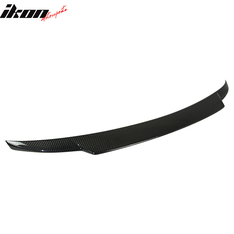 IKON MOTORSPORTS, Trunk Spoiler Compatible With 2003-2011 Mercedes Benz SL-Class R230 , Matte Carbon Fiber V Style Rear Spoiler Wing, 2004 2005 2006 2007 2008 2009 2010