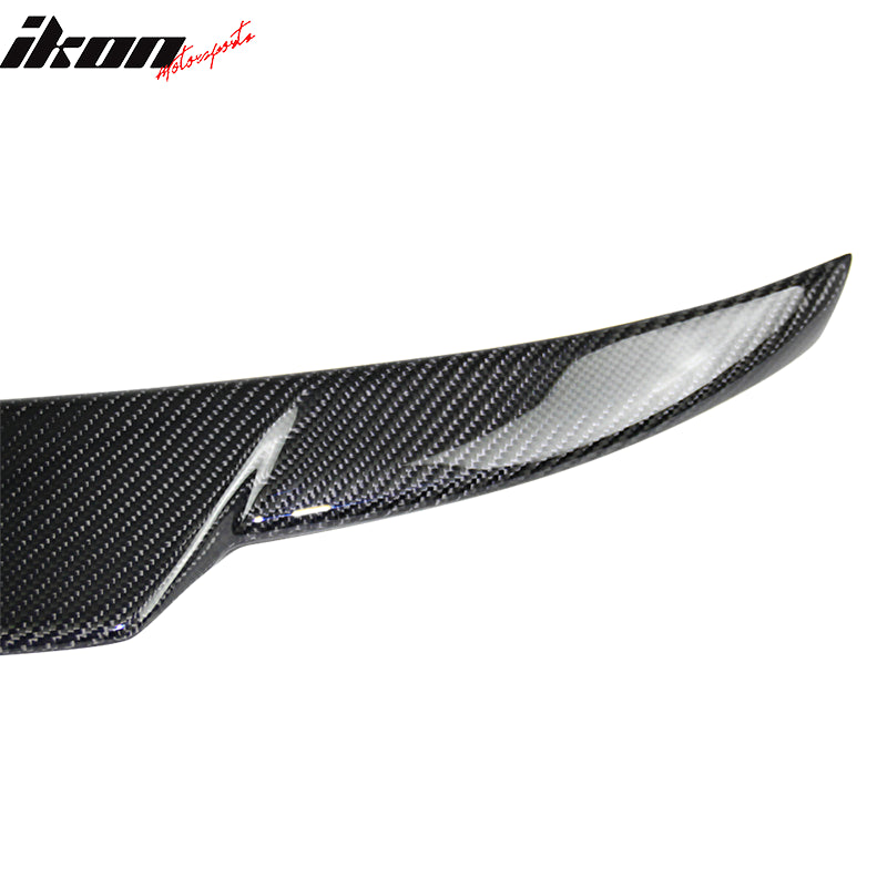 IKON MOTORSPORTS, Trunk Spoiler Compatible With 2003-2011 Mercedes Benz SL-Class R230 , Matte Carbon Fiber V Style Rear Spoiler Wing, 2004 2005 2006 2007 2008 2009 2010