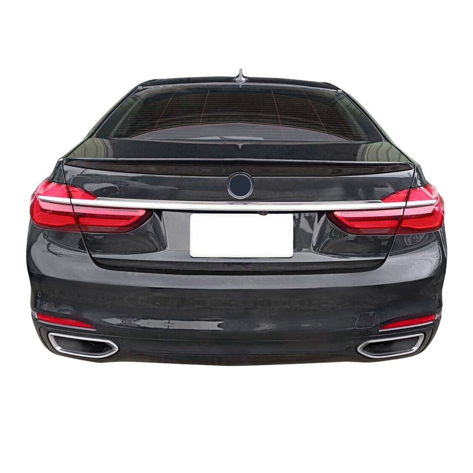 IKON MOTORSPORTS, Trunk Spoiler Compatible With 2016-2022 BMW G11 G12 7-Series Sedan 4-Door, AC Style ABS 2017 2018 2019