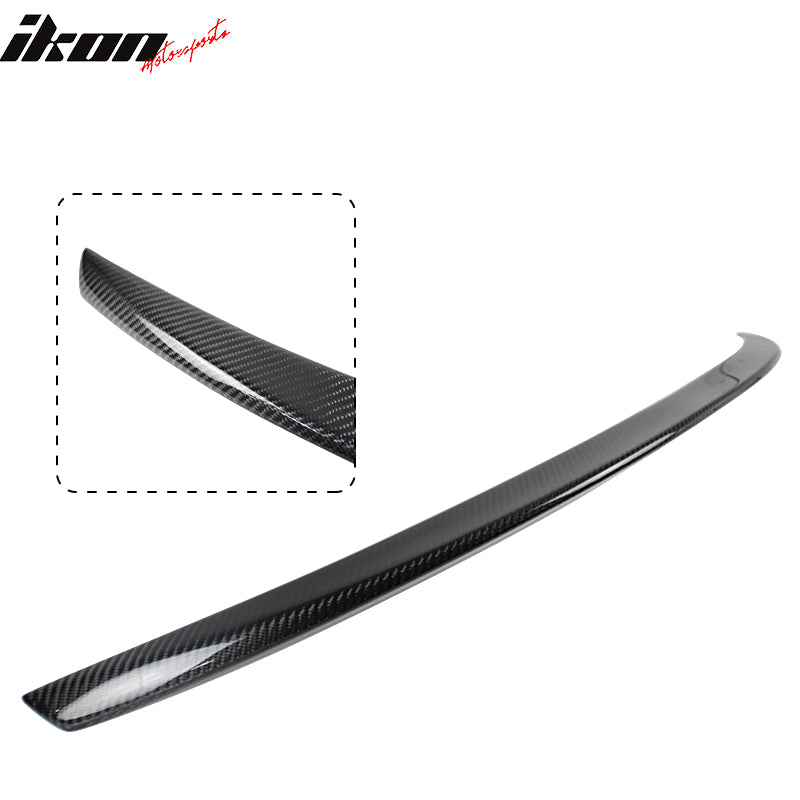 IKON MOTORSPORTS, Trunk Spoiler Compatible With 2014-2020 Infiniti Q50 Sedan , Matte Carbon Fiber Ikon Style Rear Spoiler Wing, 2015 2016 2017 2018 2019