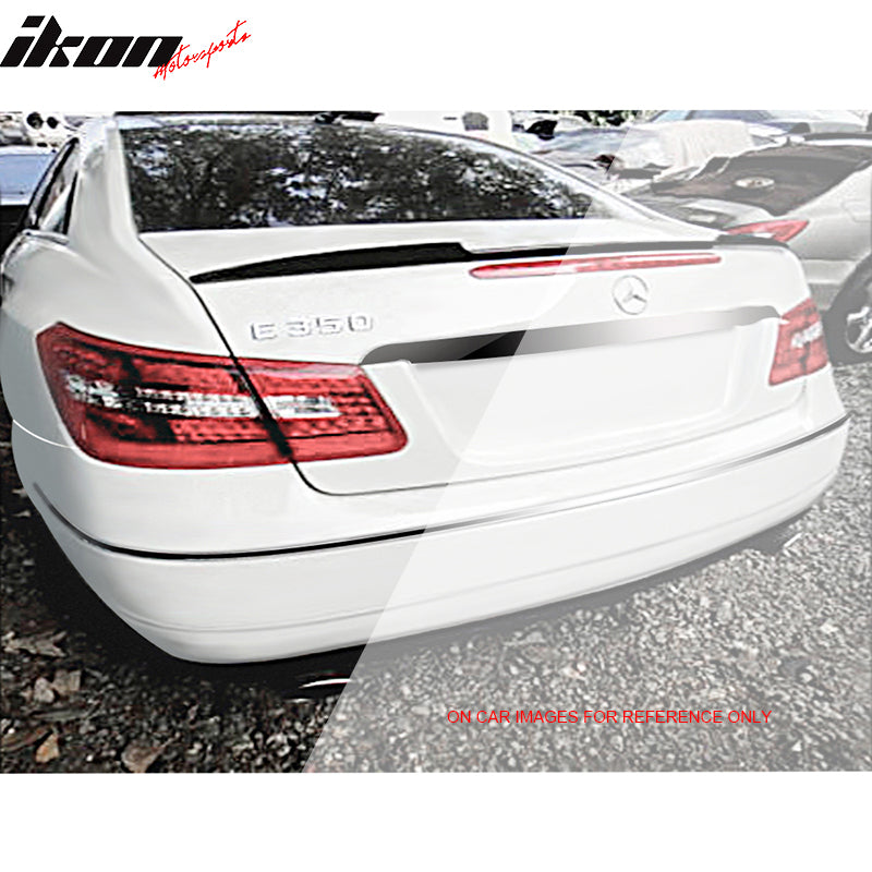 IKON MOTORSPORTS, Trunk Spoiler Compatible With 2010-2017 Mercedes-Benz E Class C207 Coupe & A207 Convertible, Matte Carbon Fiber V Style Rear Spoiler Wing, 2011 2012 2013 2014 2015 2016