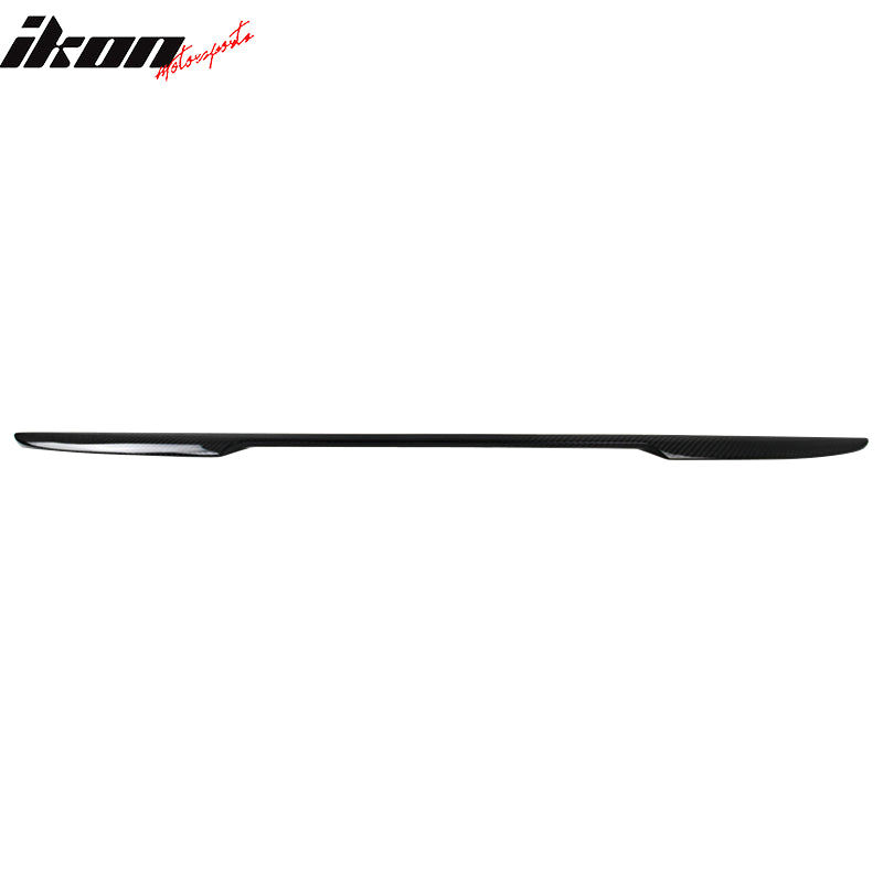 IKON MOTORSPORTS, Trunk Spoiler Compatible With 2010-2017 Mercedes-Benz E Class C207 Coupe & A207 Convertible, Matte Carbon Fiber V Style Rear Spoiler Wing, 2011 2012 2013 2014 2015 2016