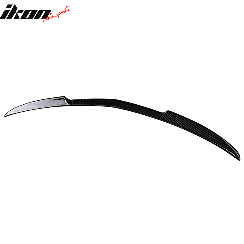 IKON MOTORSPORTS, Trunk Spoiler Compatible With 2010-2017 Mercedes-Benz E Class C207 Coupe & A207 Convertible, Matte Carbon Fiber V Style Rear Spoiler Wing, 2011 2012 2013 2014 2015 2016