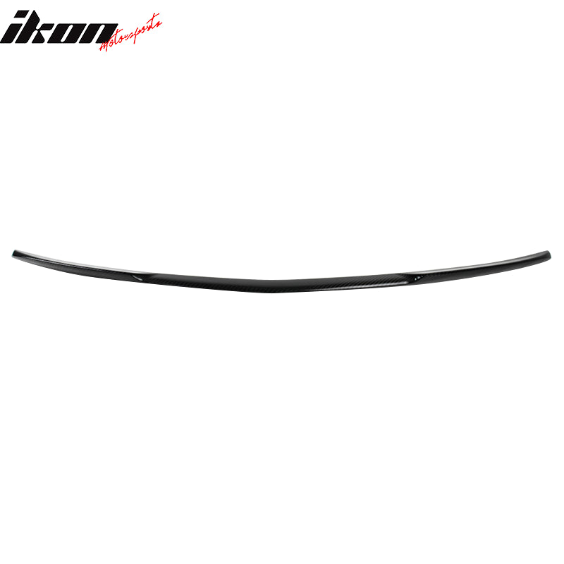 IKON MOTORSPORTS, Trunk Spoiler Compatible With 2010-2017 Mercedes-Benz E Class C207 Coupe & A207 Convertible, Matte Carbon Fiber V Style Rear Spoiler Wing, 2011 2012 2013 2014 2015 2016