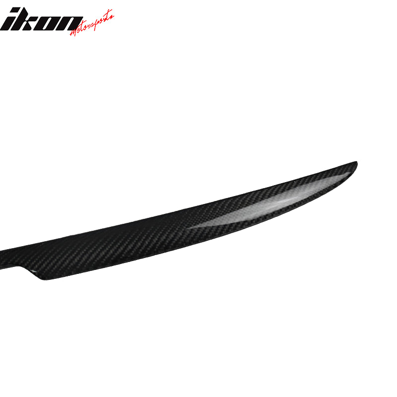 IKON MOTORSPORTS, Trunk Spoiler Compatible With 2010-2017 Mercedes-Benz E Class C207 Coupe & A207 Convertible, Matte Carbon Fiber V Style Rear Spoiler Wing, 2011 2012 2013 2014 2015 2016