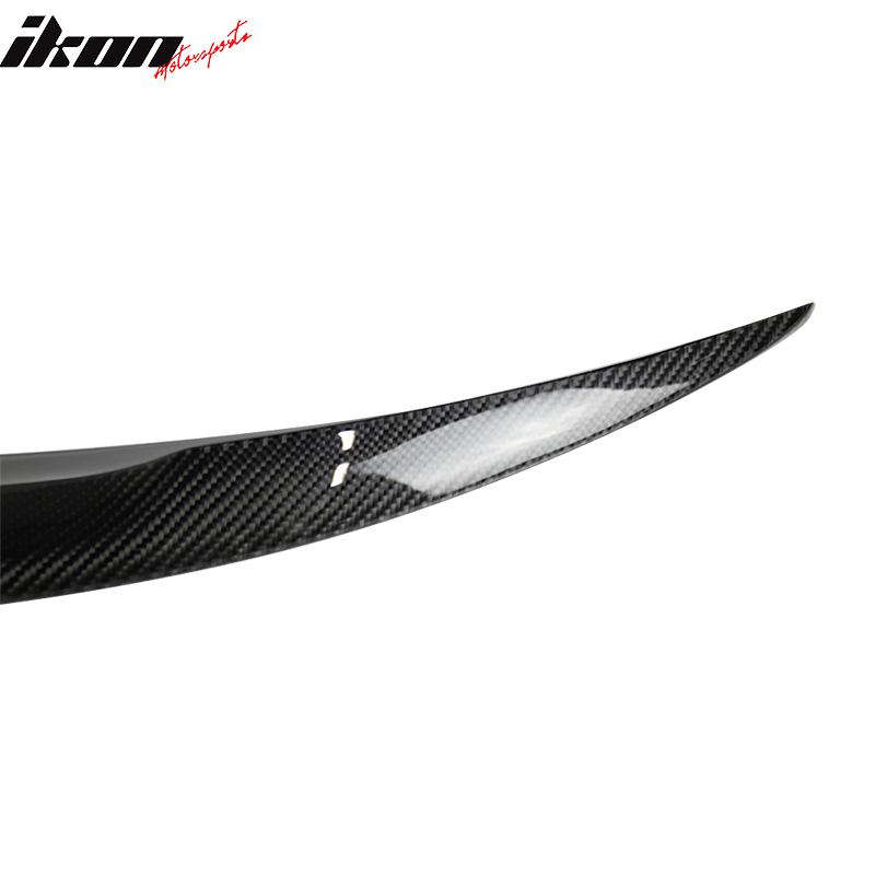 IKON MOTORSPORTS, Trunk Spoiler Compatible With 2014-2020 Infiniti Q50 Sedan , Matte Carbon Fiber P Style Rear Spoiler Wing, 2015 2016 2017 2018 2019