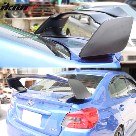 IKON MOTORSPORTS, Trunk Spoiler Compatible With 2015-2021 Subaru WRX & STI , Matte Carbon Fiber Rear Spoiler Wing, 2016 2017 2021