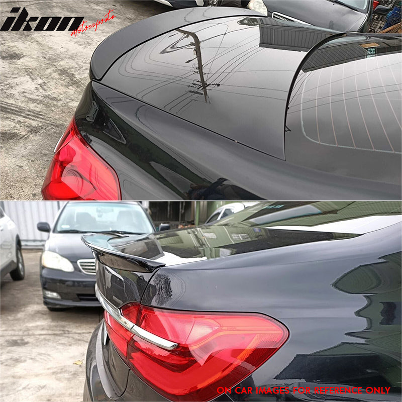 IKON MOTORSPRTS, Trunk Spoiler Compatible With 2016-2022 BMW G11 G12 7-Series Sedan 4-Door, AC Style Rear Boot Deck Lid Wing Carbon Fiber Tail Trim Lip 1PC, 2017 2018 2019 2020 2021