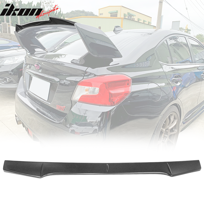 Fits 15-21 Subaru WRX STI Sedan V2 Top Trunk Spoiler Gurney Flap - ABS