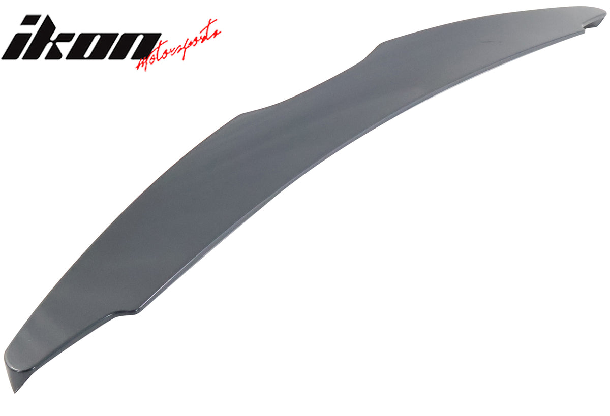 IKON MOTORSPORTS, Trunk Spoiler Compatible With 2015-2021 Subaru WRX STI, Rear Trunk Duck Lid Spoiler Wing Lip ABS Painted #P8Y Magnetite Gray Metallic, 2016 2017 2018 2019 2020