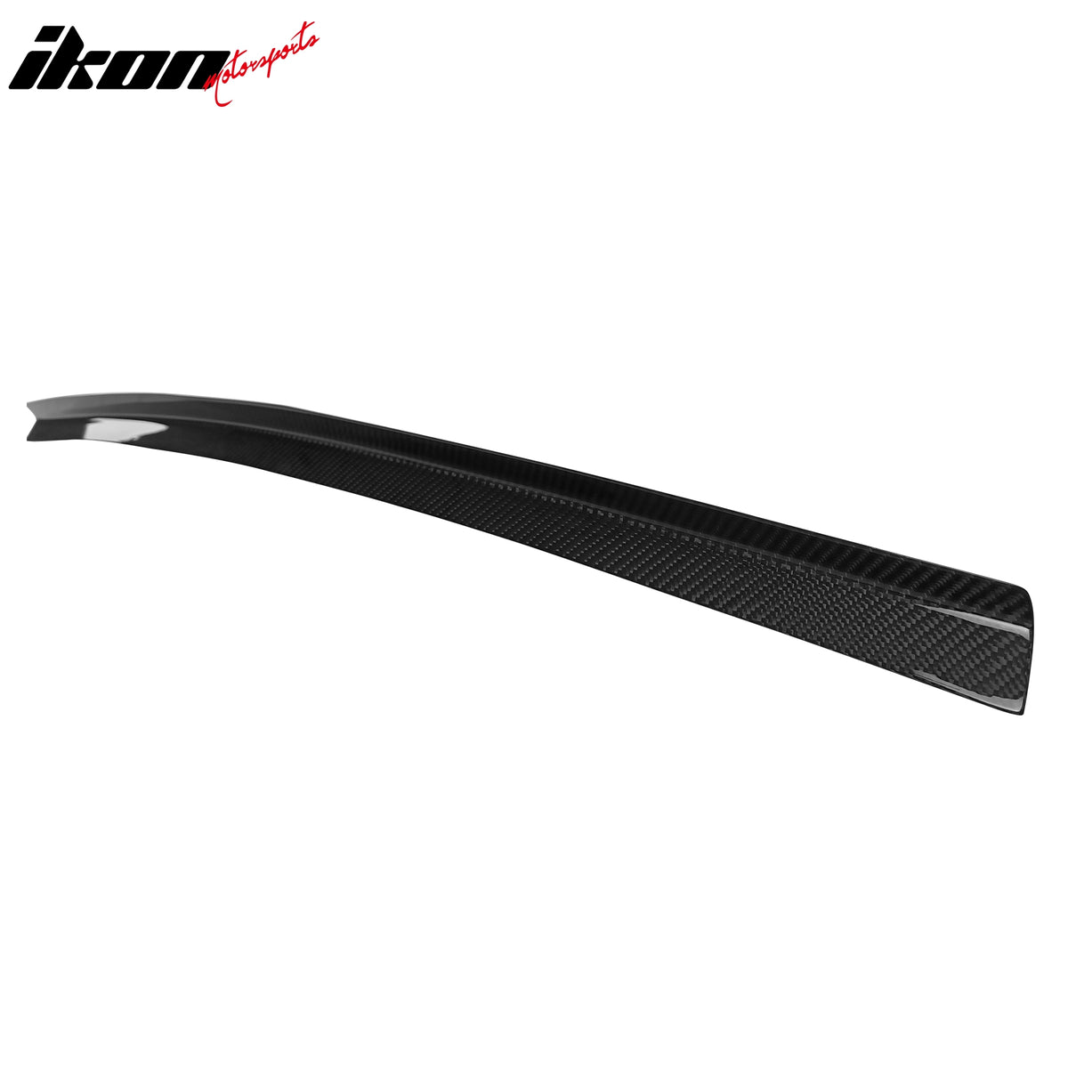 IKON MOTORSPORTS, Middle Trunk Spoiler Top Gurney Flap Compatible with 2015-2021 Subaru WRX & WRX STI, STI Style Black Real Carbon Fiber Rear Trunk Lid Spoiler Wing Lip