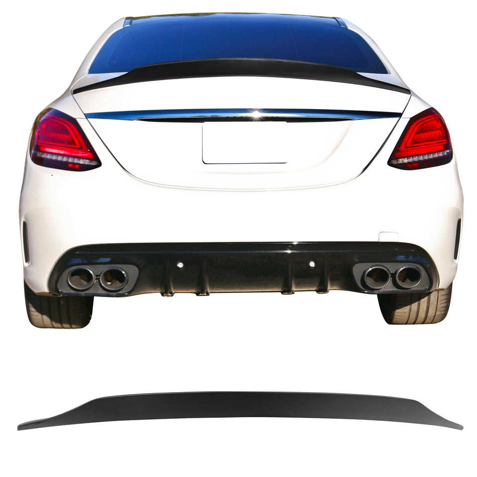 Fits 15-21 Benz W205 C-Class 4Dr Sedan PSM Style Trunk Spoiler ABS