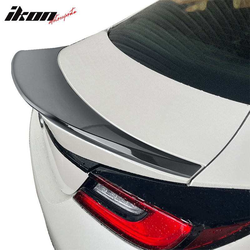 IKON MOTORSPRTS, Trunk Spoiler Compatible With 2022-2024 Subaru BRZ & Toyota GR86, Gloss Black ABS Plastic TRD Style Rear Duckbill Spoiler Wing Tail Trim Lip