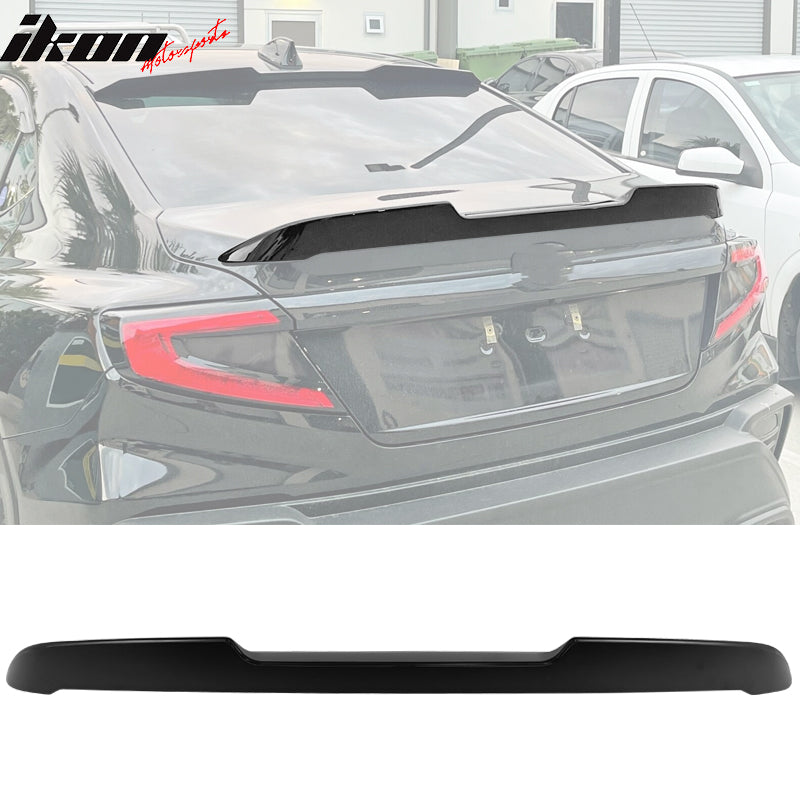 IKON MOTORSPRTS, Trunk Spoiler Compatible With 2022-2024 Subaru WRX 5th, ABS Plastic Rear Wing Deck Lid Lip Tail Trim, 2023