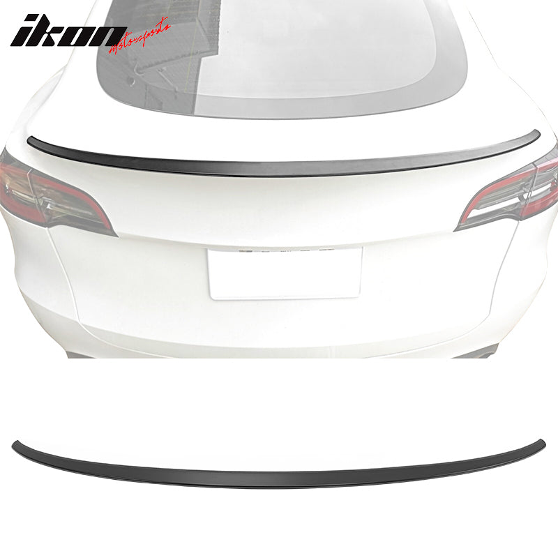 IKON MOTORSPRTS, Trunk Spoiler Compatible With 2020-2023 Tesla Model Y, Factory Style ABS Plastic Rear Deck Lid Tail Trim Lip