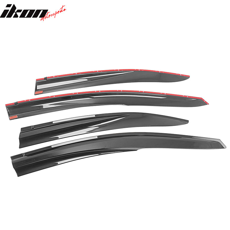 Fits 22-24 Subaru WRX 5th Mugen Style Window Visors Sun Rain Wind Guards Tape-On