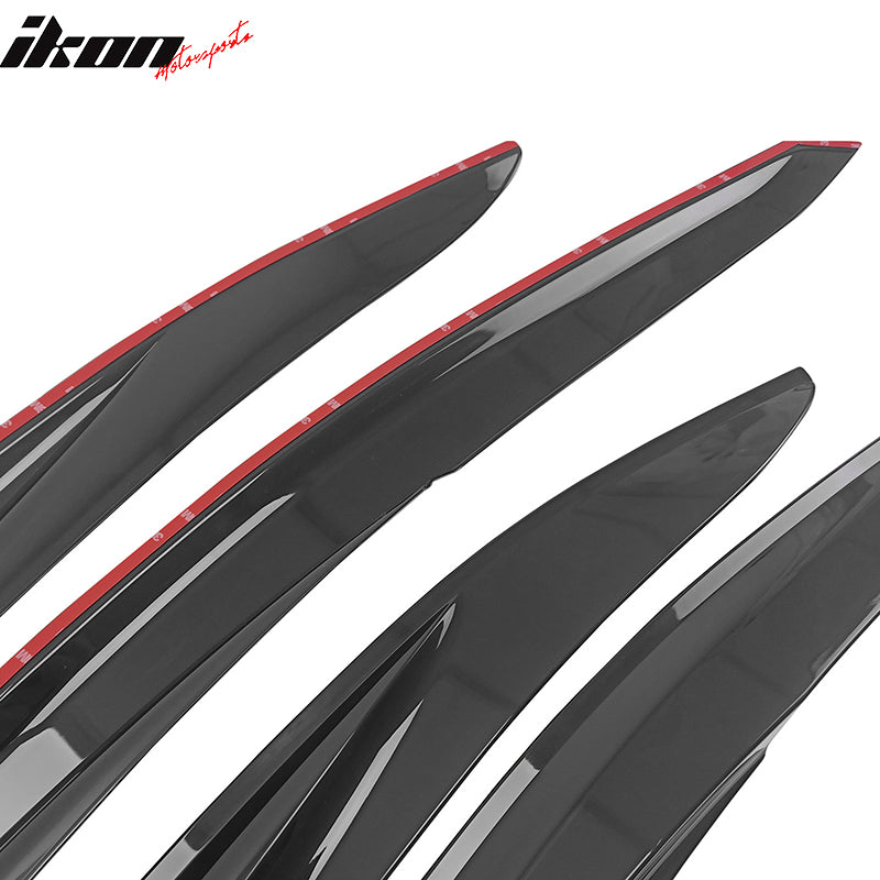 Fits 22-24 Subaru WRX 5th Mugen Style Window Visors Sun Rain Wind Guards Tape-On