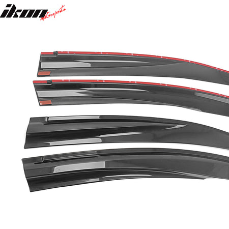 Fits 22-24 Subaru WRX 5th Mugen Style Window Visors Sun Rain Wind Guards Tape-On