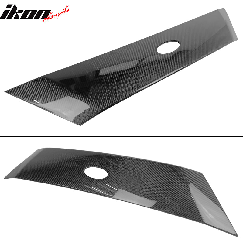 IKON MOTORSPORTS, Hood Cover Compatible With 2018-2020 Ford Focus Hatchback, Real Carbon Fiber Decor Scoop Trim, 2019