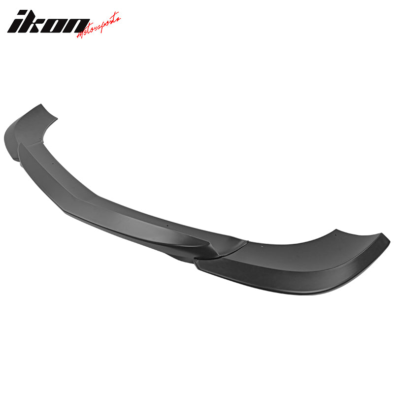 IKON MOTORSPORTS, Front Bumper Lip Compatible With 2012-2014 Mercedes-Benz W204 C Class C180 C200 C250 C300 C350, Unpainted Black ABS Plastic GH Style Front Lip Chin Spoiler, 2013