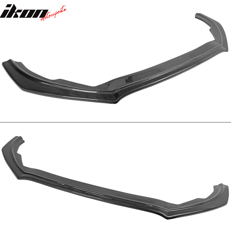 Fits 18-20 Ford Focus Hatchback V Style Front Bumper Lip - Real Carbon Fiber