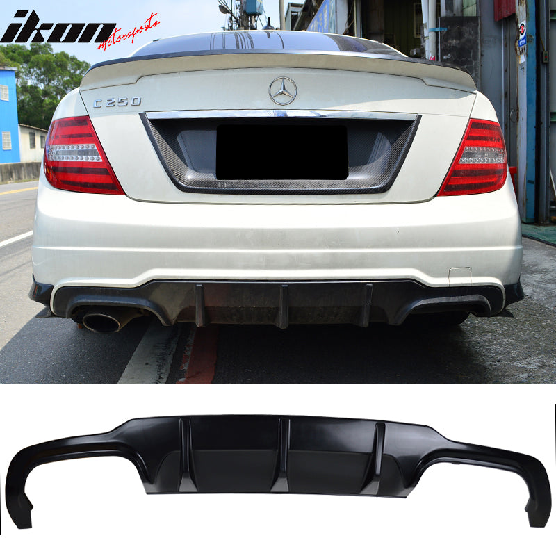 2012-2015 Mercedes Benz C204 LCI Sport Rear Bumper Diffuser Lip ABS