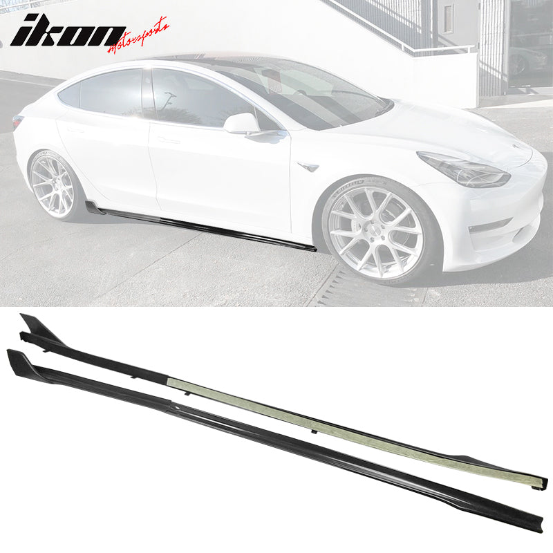 2017-2023 Tesla Model 3 V Matte Black Side Skirts Extension 6PC PP