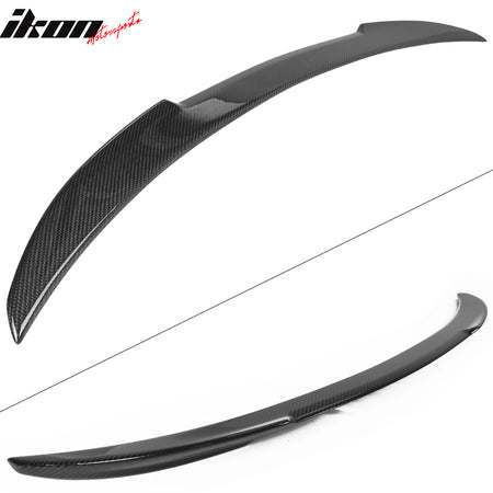 IKON MOTORSPORTS, Trunk Spoiler Compatible With 2011-2016 BMW 5-Series F10 4Dr Sedan, Matte Carbon Fiber M4 Style Rear Spoiler Wing, 2012 2013 2014 2015