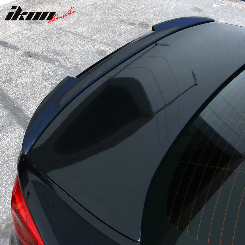 IKON MOTORSPORTS, Trunk Spoiler Compatible With 2017-2023 BMW 5 Series G30 Sedan, Painted Carbon Black Metallic (Color Code #416) ABS Plastic Rear Spoiler Lip Wing, 2018 2019