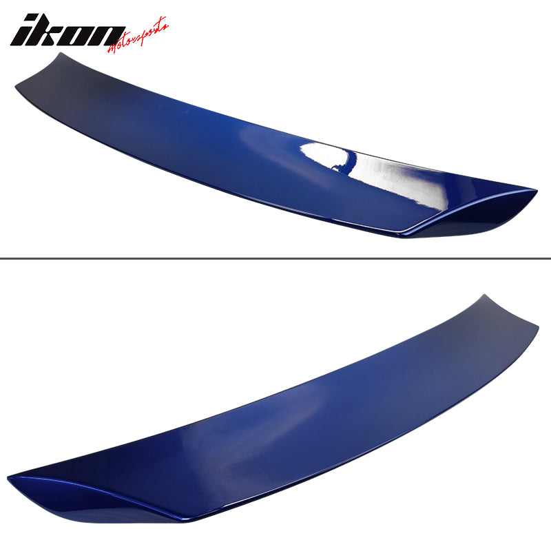 Trunk Spoiler Compatible With 2003-2009 Nissan 350Z 2-Door Fairlady Z33, V Style ABS Painted Daytona Blue Metallic (Color Code #B17) Rear Deck Lip Wing by IKON MOTORSPORTS, 2004 2005 2006 2007