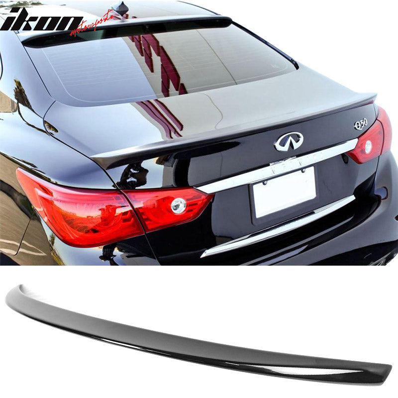 2014-2024 Infiniti Q50 Sedan Ikon #KH3 Super Black Trunk Spoiler ABS