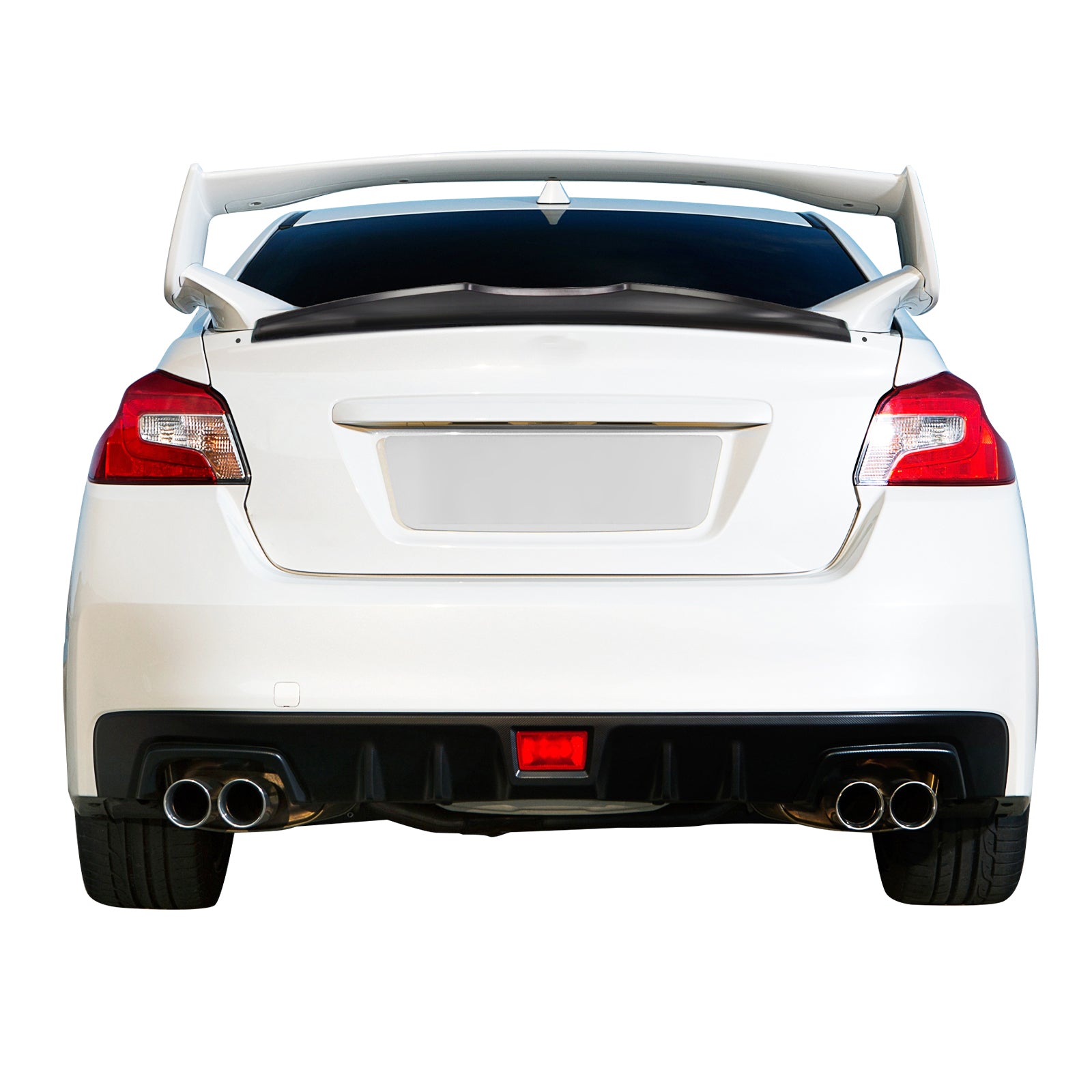 IKON MOTORSPORTS, Trunk Spoiler Compatible With 2015-2021 Subaru WRX STI, Rear Trunk Duck Lid Spoiler Wing Lip ABS