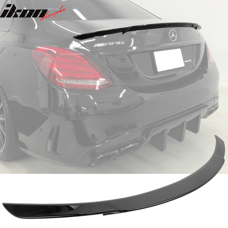 2015-2021 Benz W205 C Class B Style ABS Trunk Spoiler Painted Black