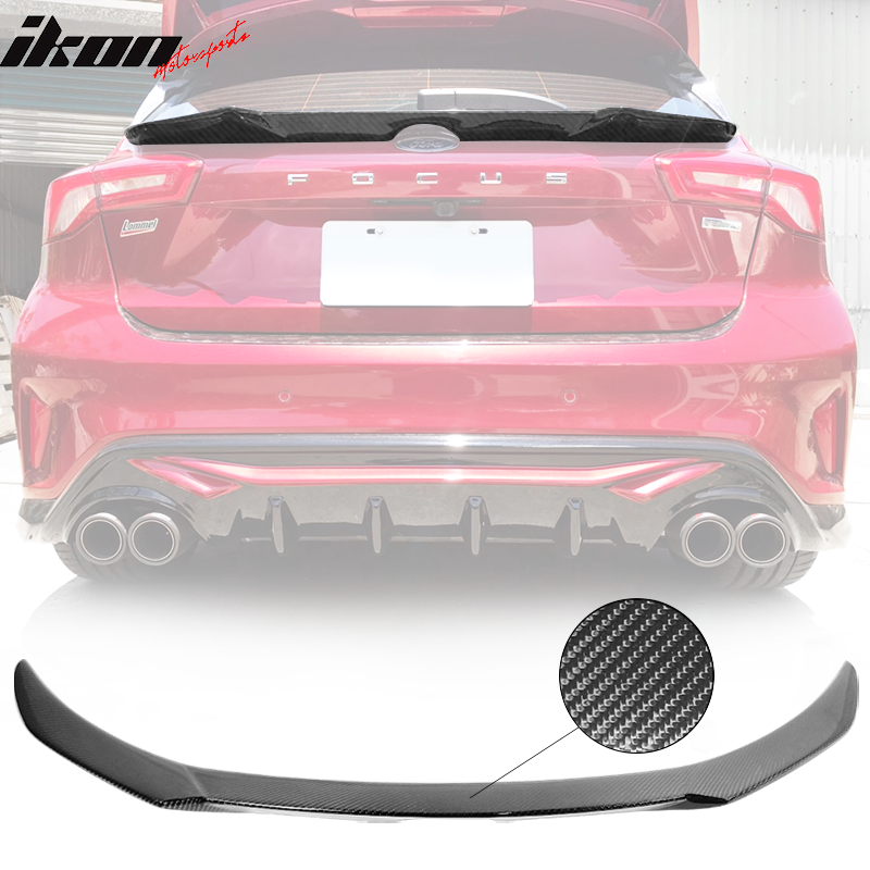 2018-2020 Ford Focus Hatchback V Style Trunk Spoiler Wing Carbon Fiber