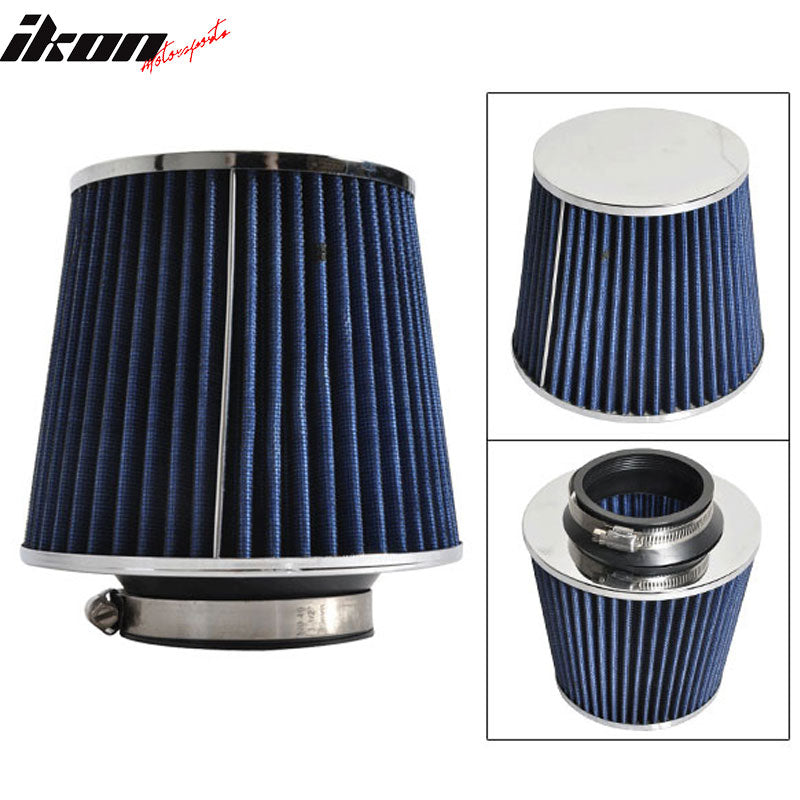 Blue 3" 76MM Inlet Race Performance Air Intake Cone Filter Replacement