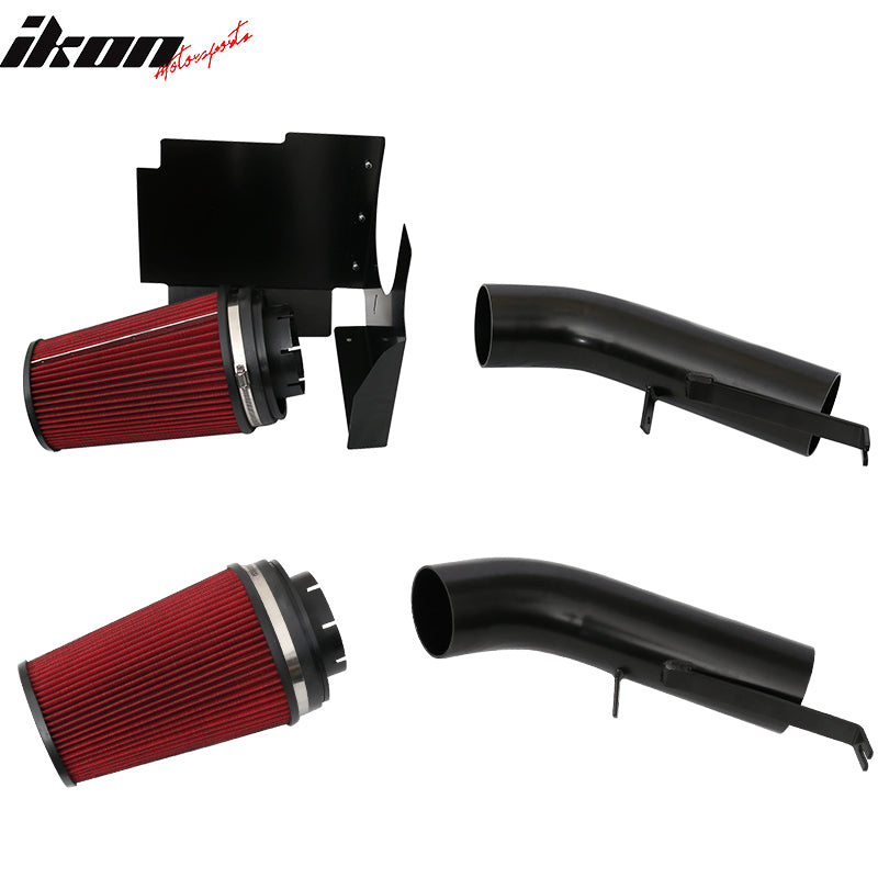 Fits GMC V8 4.8L 5.3L 6.0L Heat Shield Cold Air Intake Pipe System Red + Black