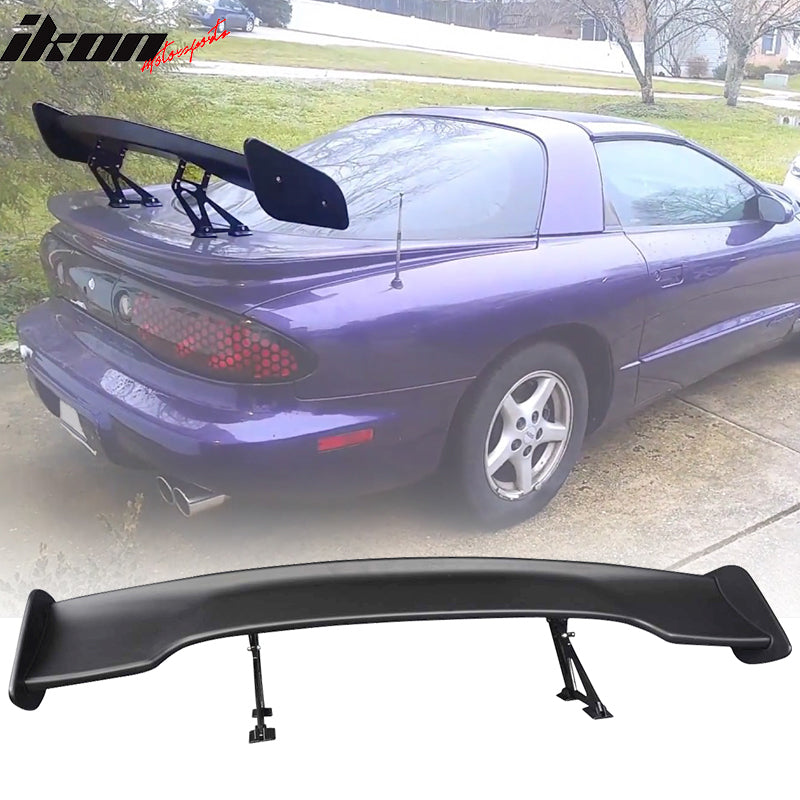 Universal GT Style Black JDM Adjustable Rear Trunk Spoiler Wing ABS