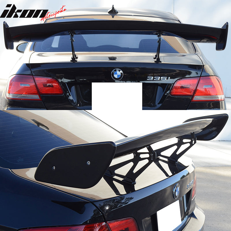 Universal Fit 57In JDM GT Style Rear Trunk lid Spoiler Wing Lip ABS Gloss Black