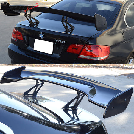 Universal Fit 57In JDM GT Style Rear Trunk lid Spoiler Wing Lip ABS Gloss Black