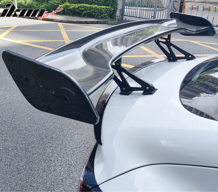 Universal 57 Inch GT Trunk Spoiler Wing & LED Brake Light Carbon Fiber Print ABS