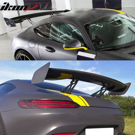 Universal 57" JDM Racing GT RS Carbon Fiber Rear Trunk Spoiler Wing W/Bracket CF