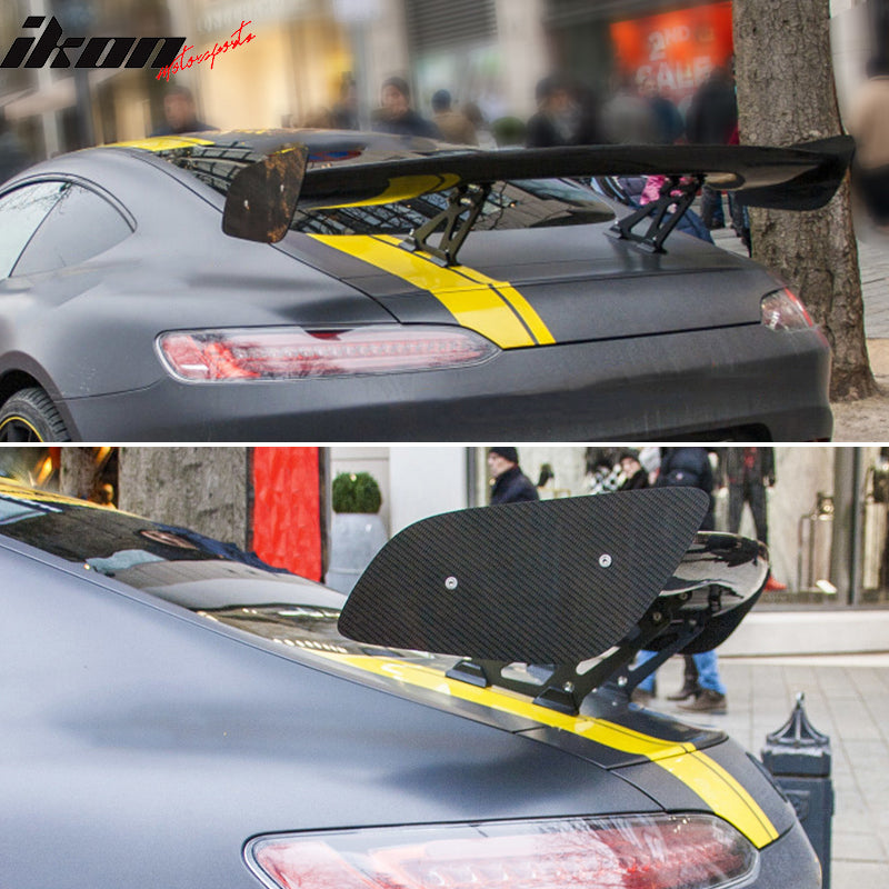 Universal 57" JDM Racing GT RS Carbon Fiber Rear Trunk Spoiler Wing W/Bracket CF