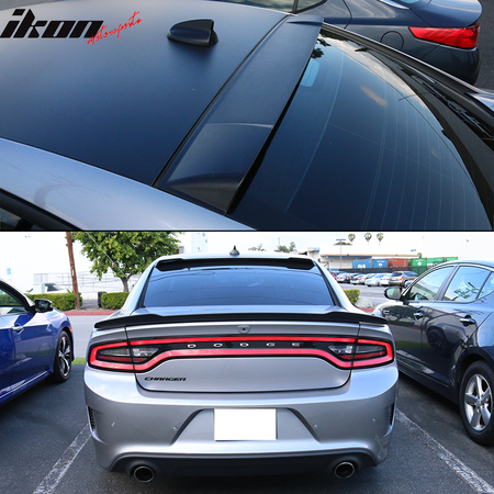 Fits 11-23 Dodge Charger Roof Spoiler Wing IKON Style Rear Window Visor PP