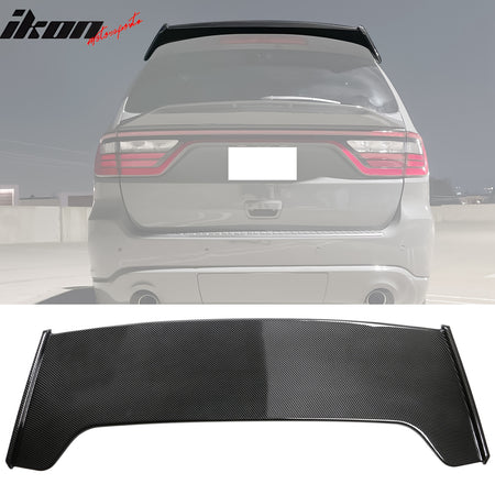 IKON MOTORSPORTS, Rear Window Roof Spoiler Compatible with 2011-2024 Dodge Durango, IKON Style ABS Top Roofline Windshield Visor Spoiler Wing